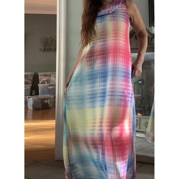 Soft Surroundings Carnevale Maxi Dress Small Women Multicolor Cowl Neck - Picture 3 of 7
